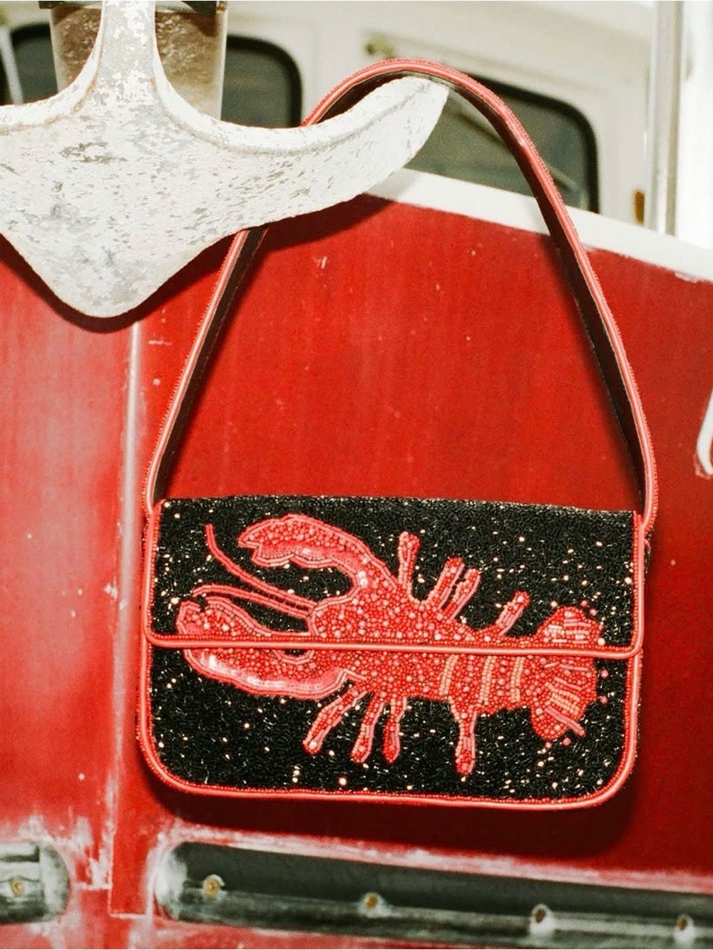 New Staud lobster beaded Tommy bag